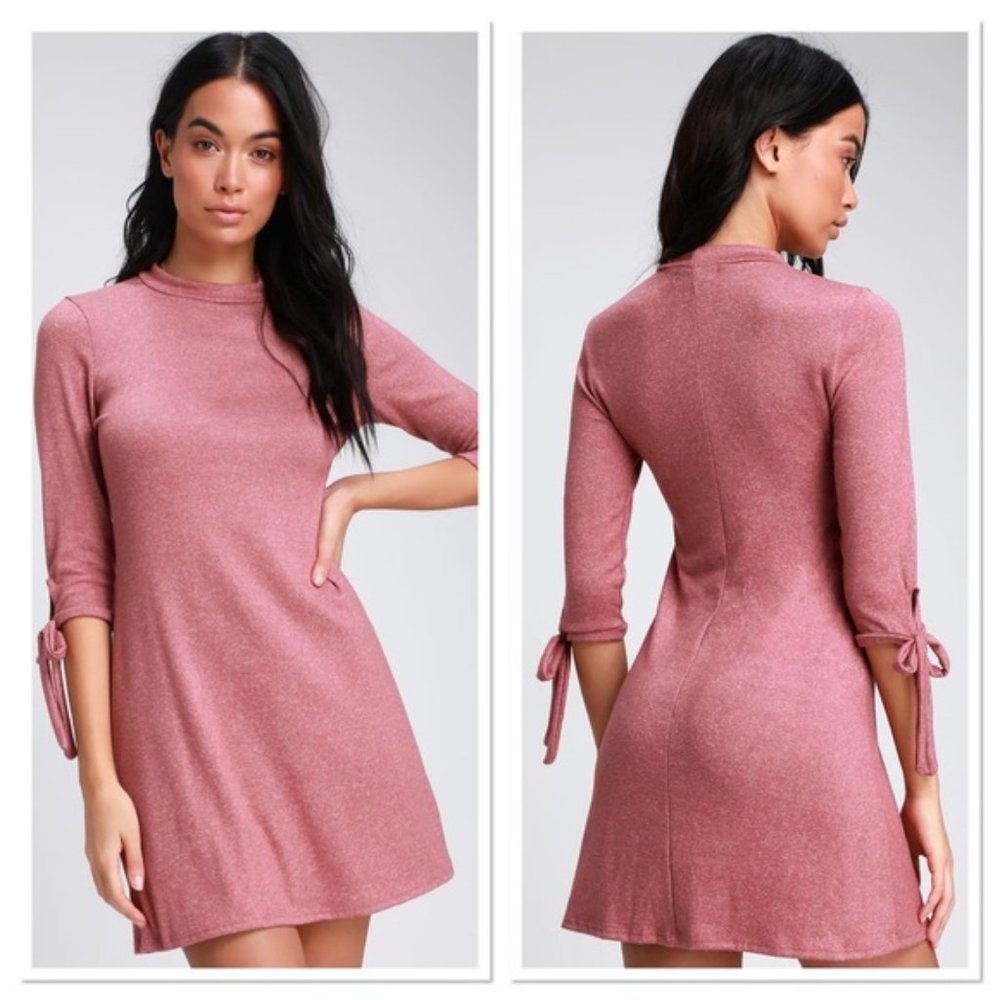 Lulus Tie A Little Love Tie-Sleeve  Swing Dress